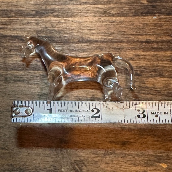Vintage Handcrafted Blown Glass Horse Figurine, Clear 3" - Picture 9 of 11